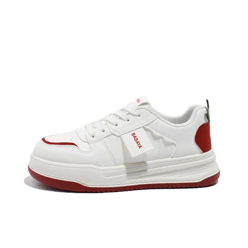 Babaya Abrasion Resistant Low Top Skateboard Shoes Women's Red Apple-0