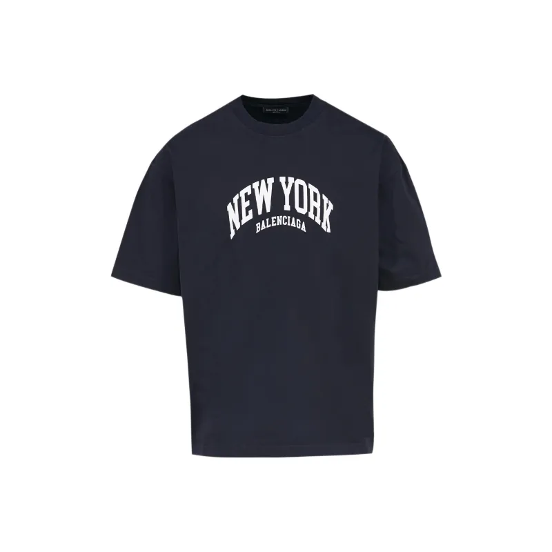 Balenciaga SS22 T Shirt Regular Fit Men's Navy Blue-0