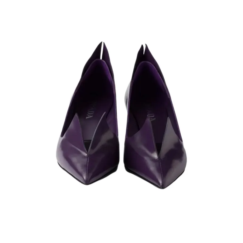 PRADA Slim Heel High Heels 5.5cm Women's Dark Purple-5