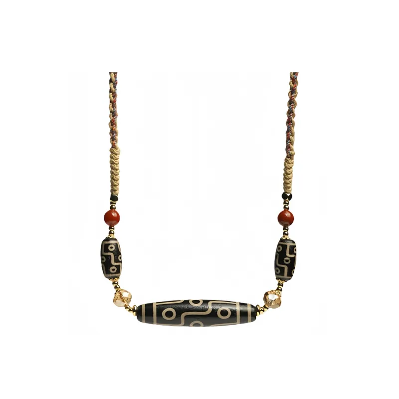 Xifeng Building Agate Necklace Vintage Chinese Fashion Trend Unisex-0