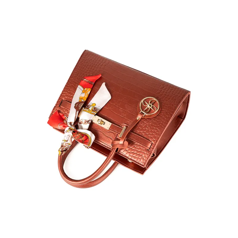Vigno Synthetic Leather Portable Tote Women's Bag, One Shoulder, Crossbody Women's Red-3