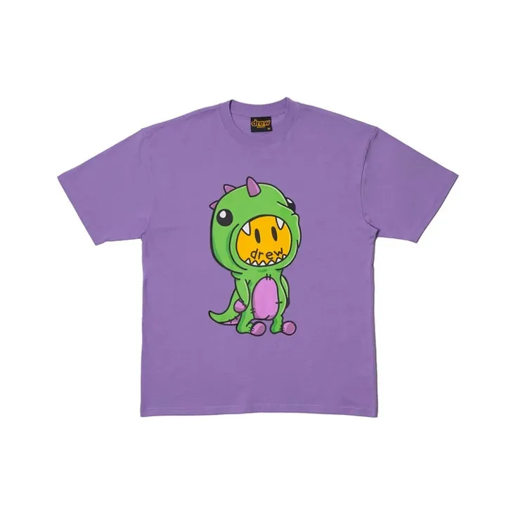 Drew House Smiley Collection T Shirts Unisex Lavender-0