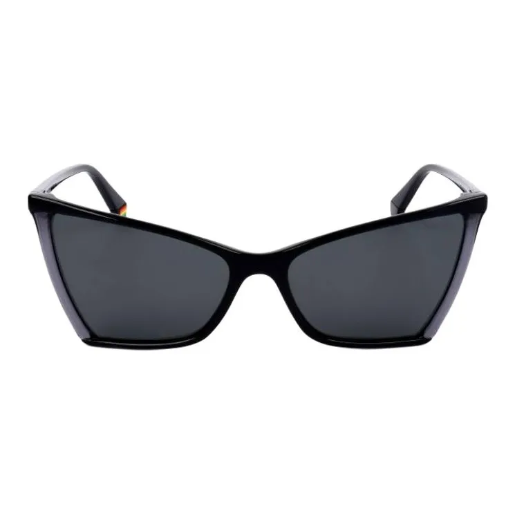 Polaroid Plastic Irregular Shape Sunglasses Women's Black-2
