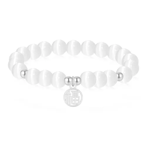 Love Link Glass Cat Eye Bracelets Women's