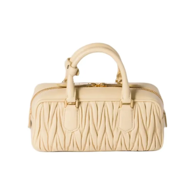 MIU MIU Arcadie Series Sheepskin One Shoulder Handbag Women's Yellow-2