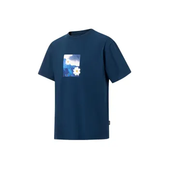 LiNing Short Sleeved T Shirts Unisex Moon Sea Blue