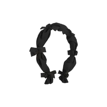 AJIDOU Bowknot Fabric Headbands Unisex Black