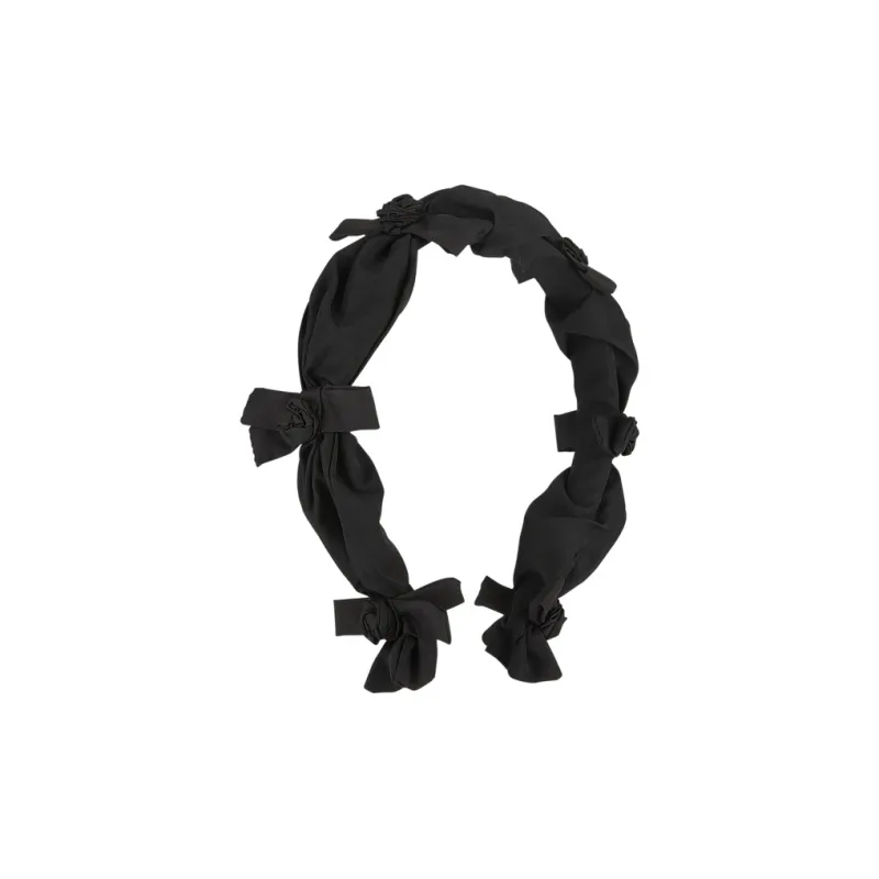 AJIDOU Bowknot Fabric Headbands Unisex Black-0