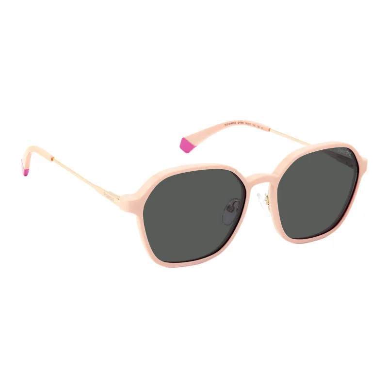 Polaroid Metal Irregular Shape Sunglasses Unisex Pink-2