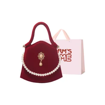 Worm's Home Velour Handbag Women's Burgundy