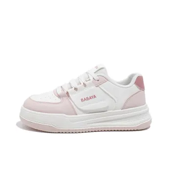 Babaya Anti Slip Wear Resistant Low Top Skateboard Shoes Women's Beige Pink