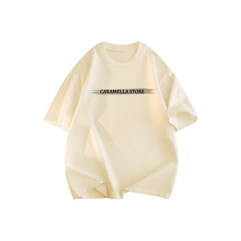 Caramella Drop Shoulder Sleeve T Shirt Unisex White-5