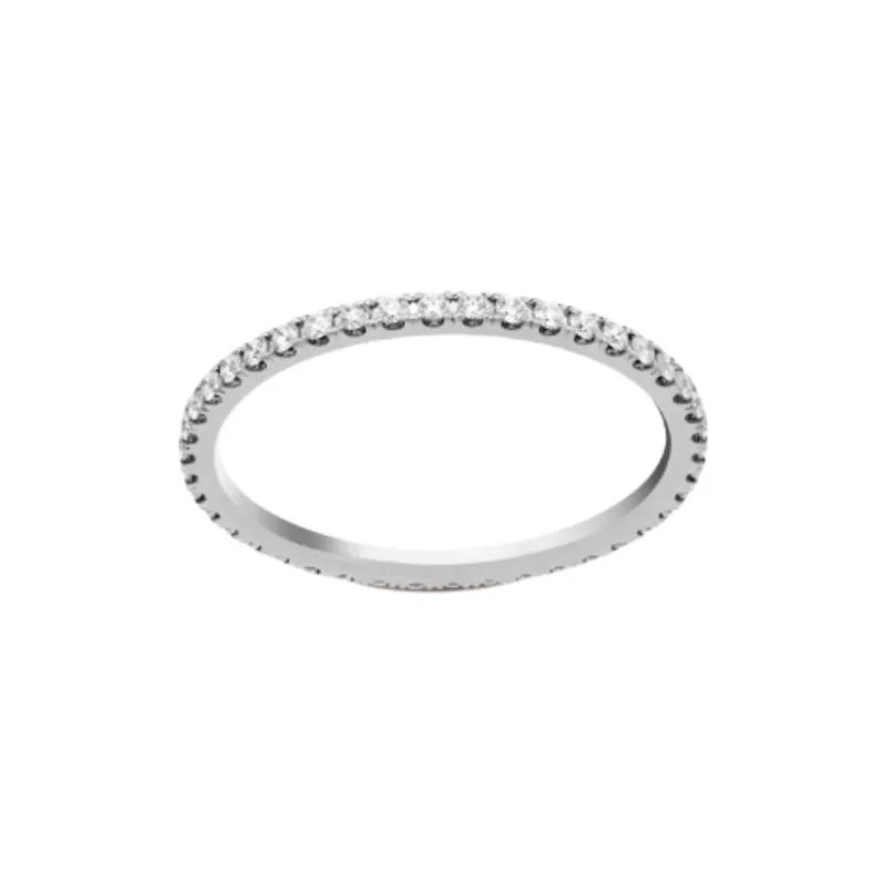 Van Cleef & Arpels Rhodium Plated 18K White Gold Diamond 18K Gold Rings Unisex Silver-1