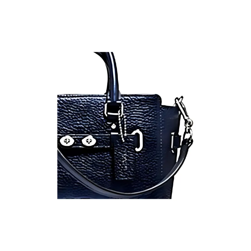COACH Blake Grained Leather Shoulder Bag Crossbody Bag Handbags Mini Women's Purple Black-2