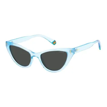 Polaroid Metal Plastic Cat Eye Sunglasses Women's Blue
