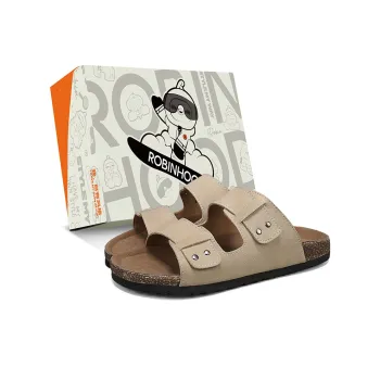 ROBINHOOD Stitching Slip Resistant Abrasion Resistant Slide Slippers Men's Box