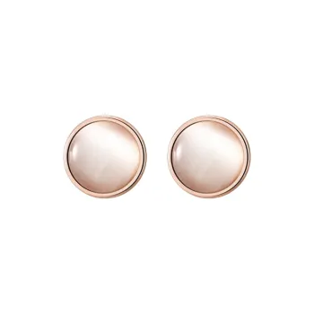 QIMEILA Glass Cat Eye Stud Earrings Women's