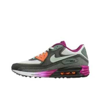 Nike Air Max Lunar 90 Anti Slip Wear Resistant Low Top Casual Running Shoes Women's Gray Purple