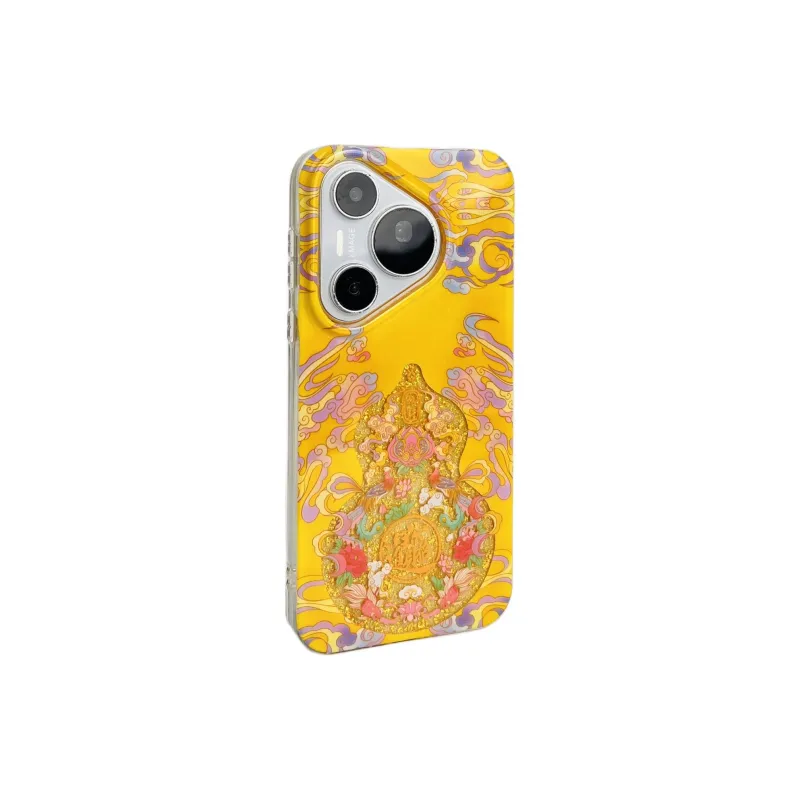 Wei Xin Acrylic Material Yellow Base Glitter Gourd Phone Cases Compatibility  Huawei Mate 70/60/50 Pro/Pura 70/70 Pro+-9