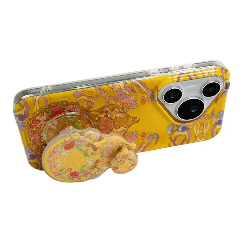 Wei Xin Acrylic Material Yellow Base Glitter Gourd Phone Cases Compatibility  Huawei Mate 70/60/50 Pro/Pura 70/70 Pro+-5