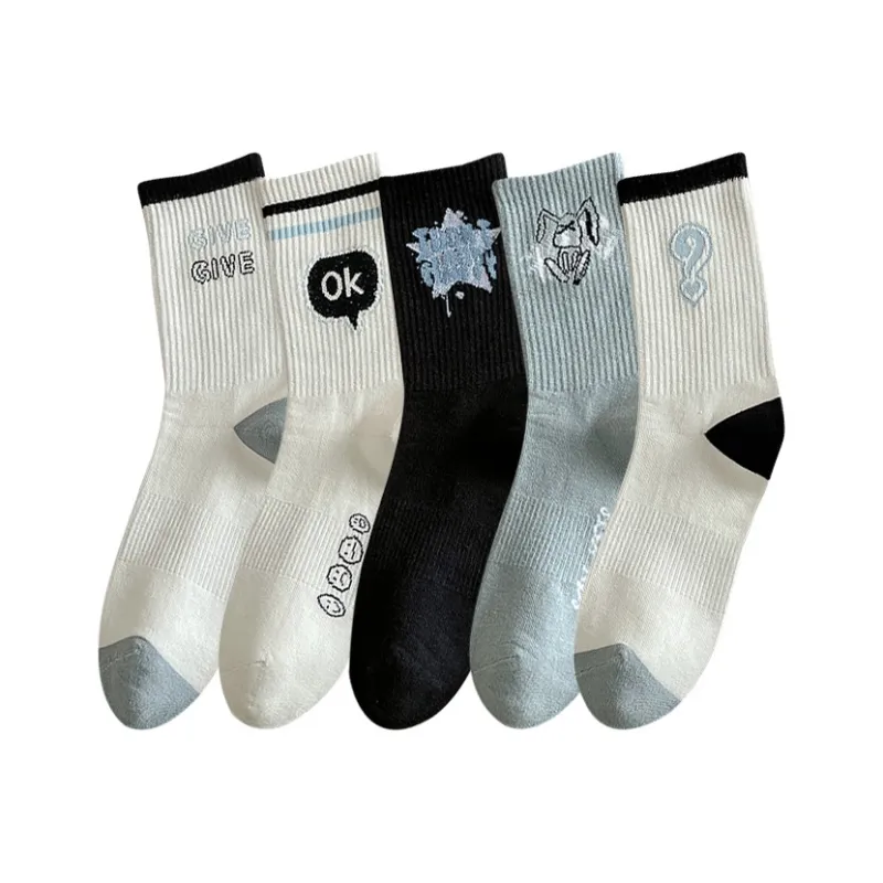 Caramella Mid Calf Socks Women's 5 Pack Mixed Color-0