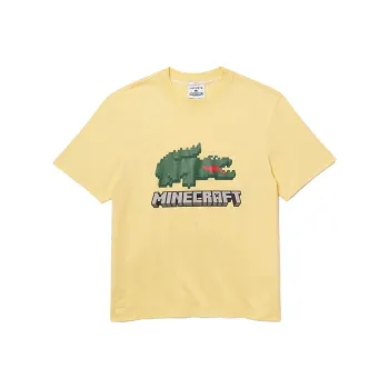 LACOSTE x Minecraft Drop Shoulder Sleeve T Shirt Unisex Yellow