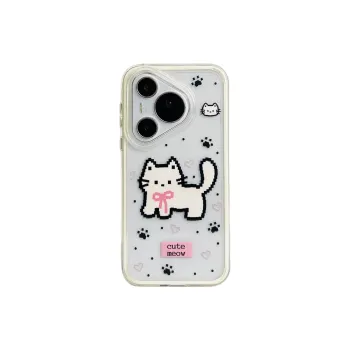 Sopi Acrylic Material Heart Cat Paw Pixel Kitten Phone Cases Compatibility  Huawei Mate 70/60/50 Pro/Pura 70/70 Pro+