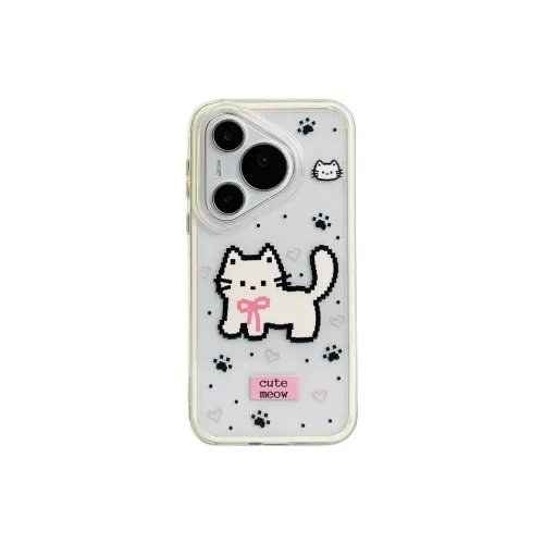 Sopi Acrylic Material Heart Cat Paw Pixel Kitten Phone Cases Compatibility  Huawei Mate 70/60/50 Pro/Pura 70/70 Pro+