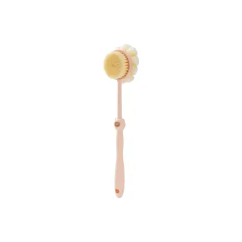 JINGLINGLONG Bathing Double Sided Soft Bristle Long Handle Brush For Massaging And Cleaning Bear Double Sided Brush