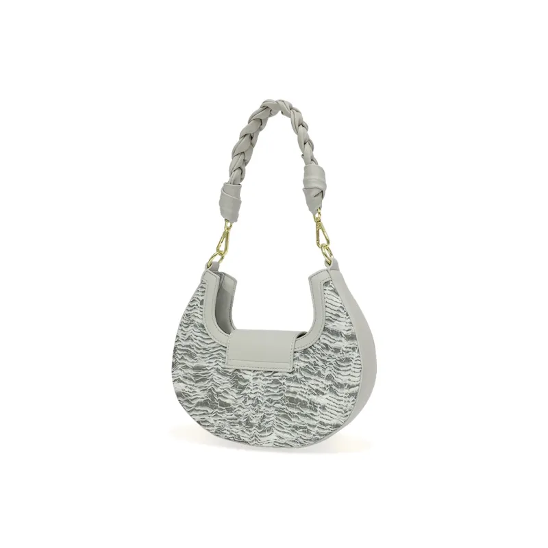 MACK JODAER Synthetic Leather Shoulder Bag Regular Women's Light Gray Yarn-3