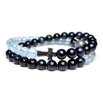 MOUNTAINS AND MANS Tiger's Eye Stone New Chinese Style Luxury Layering Good Luck Beaded Bracelet Men's