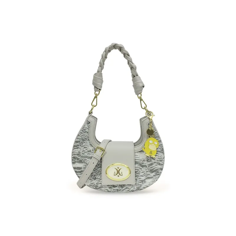 MACK JODAER Synthetic Leather Shoulder Bag Regular Women's Light Gray Yarn-1