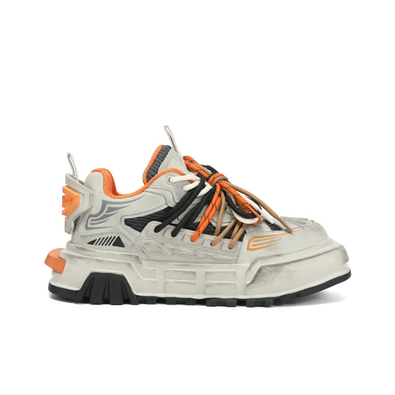 X·LUN Slip Resistant Cushioning Breathable Low Top Skateboard Shoes Unisex Ecru With Gray-1