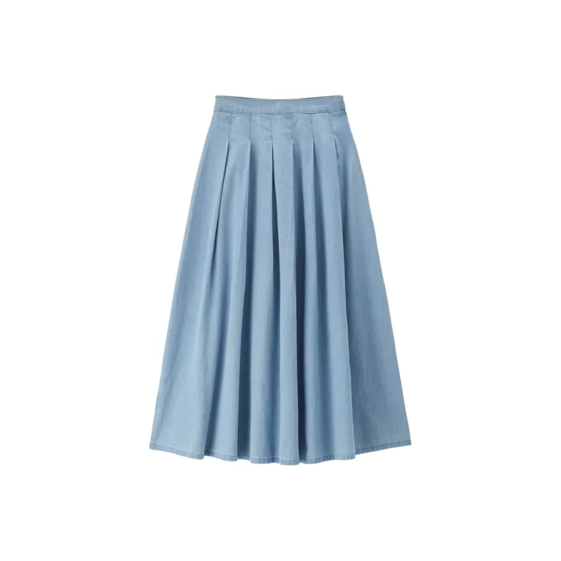 UNIQLO Denim Long Skirt Women's-8