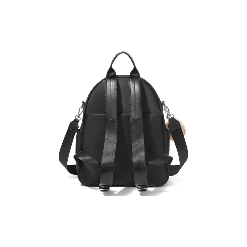 MAKEUP KITTEN Nylon Fabric One Shoulder Portable Backpack Unisex Black/Khaki-17