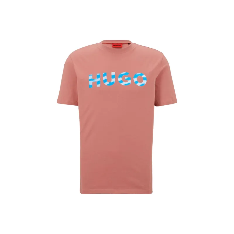 HUGO BOSS T Shirts Men Orange Pink-0