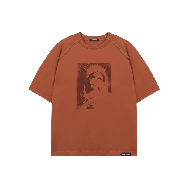 UNVESNO T Shirts Unisex Brick Red-0