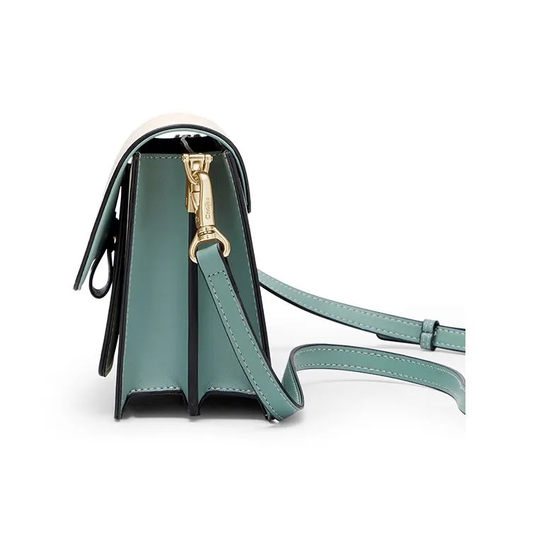 CNOLES Cow Leather Crossbody Bags Shoulder Bags Women's Fashion Blue White-25