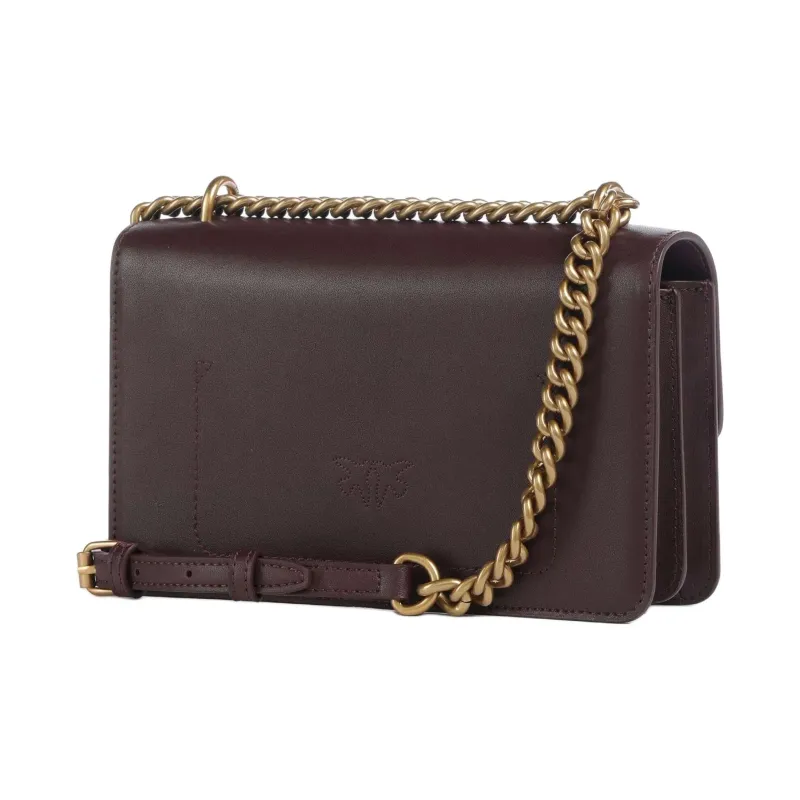 PINKO Fine Grain Cow Leather Shoulder Bag Mini Women's Burgundy-1