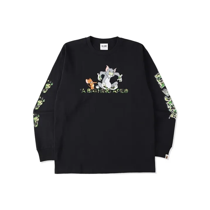 A BATHING APE X Tom And Jerry Footprints L/S Tee-0