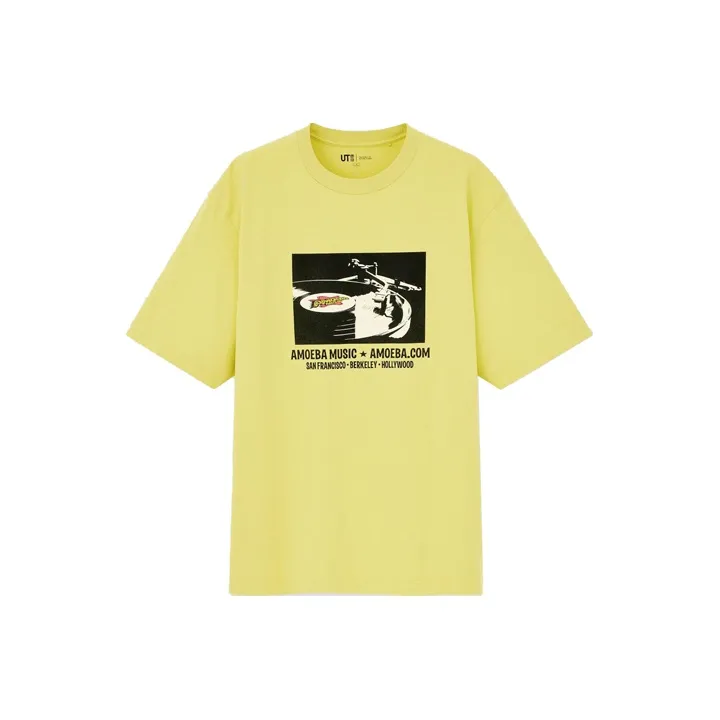 UNIQLO T Shirt Unisex Apricot Yellow-0