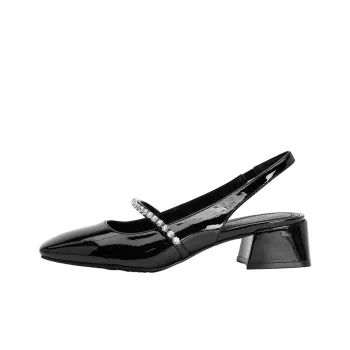 URBAN REVIVO Block Heel High Heels Women's Black