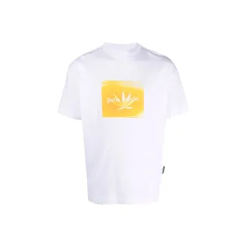 PALM ANGELS Leaf Print Logo T Shirt