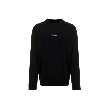 JIL SANDER + Logo print Crew neck Jersey Top