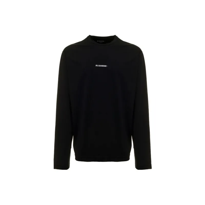 JIL SANDER + Logo print Crew neck Jersey Top-0