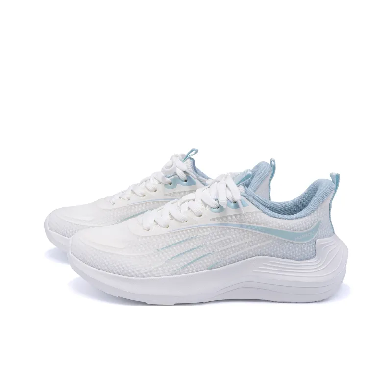 HUANQIU Height Increasing Slip Resistant Low Top Casual Running Shoes Women's White Blue-1