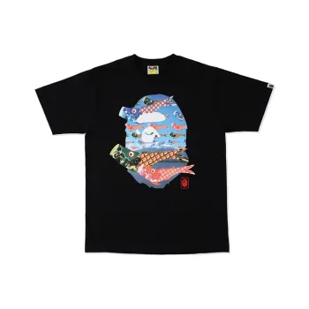 A BATHING APE Koinobori Carp Flags Ape Head Tee