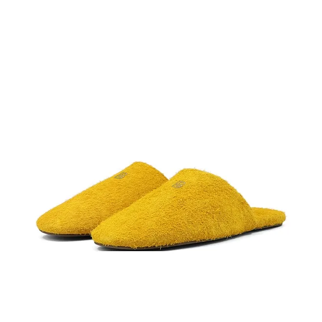 ZSBELLA Rubber Sole Leather Patchwork Abrasion Resistant Slip Resistant Wrap toe Slippers Women's-6