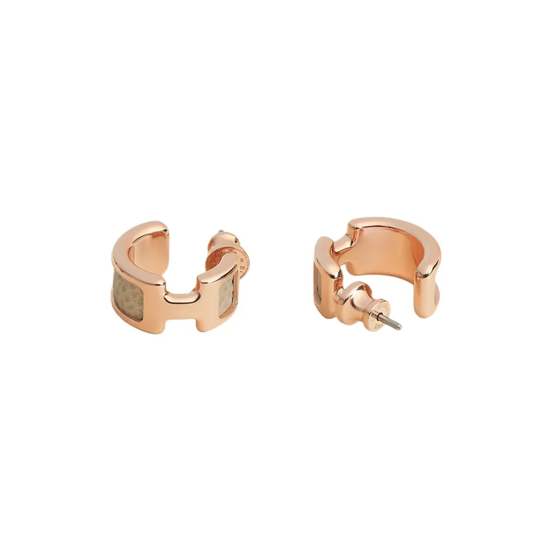 HERMES Metal Earrings Women's Rose Gold-0
