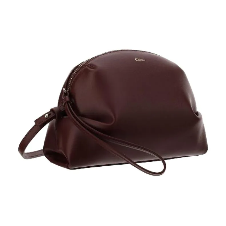 Chloe Leather Shoulder Bag Women's Burgundy Color-1